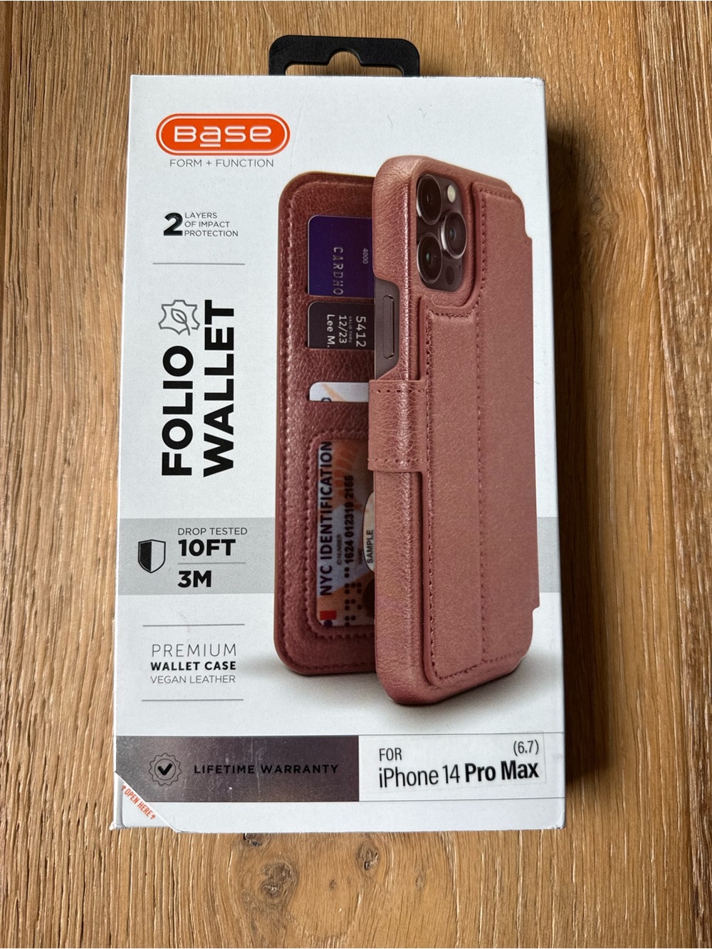 New Base Folio Wallet Case for iPhone 14 Pro Max 6.7” Rose Gold Case